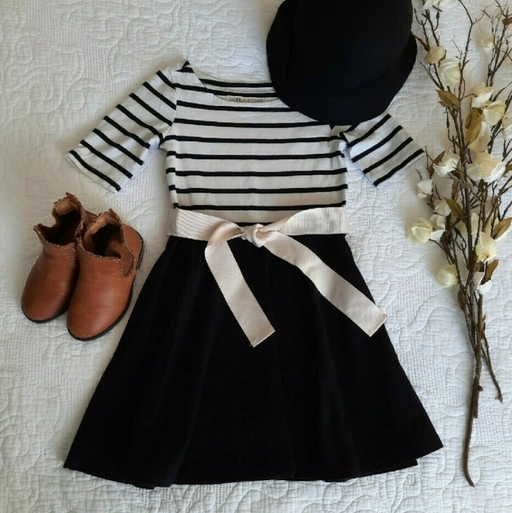 🚫sold🚫 Hope+Henry Girls XS dress, black + cream